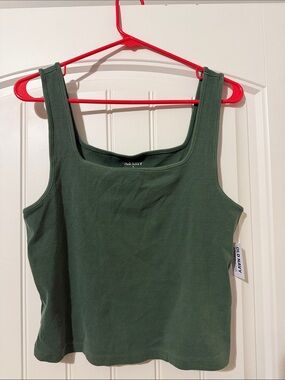 Old Navy Olive Green Ribbed Square-Neck Tank